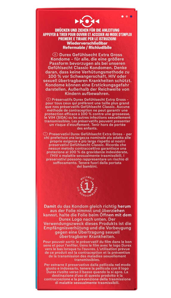 Durex Gefühlsecht extra groß30