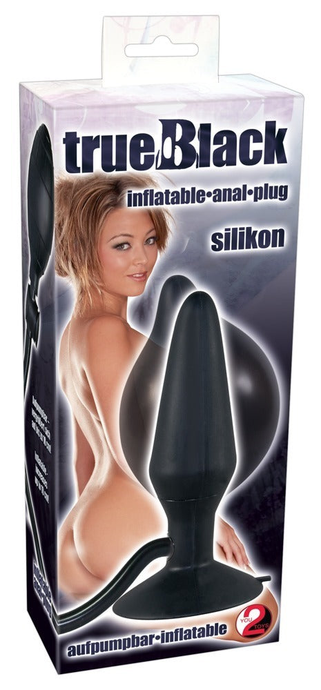 You2Toys True Black aufblasbarer Analplug mit Saugfuß