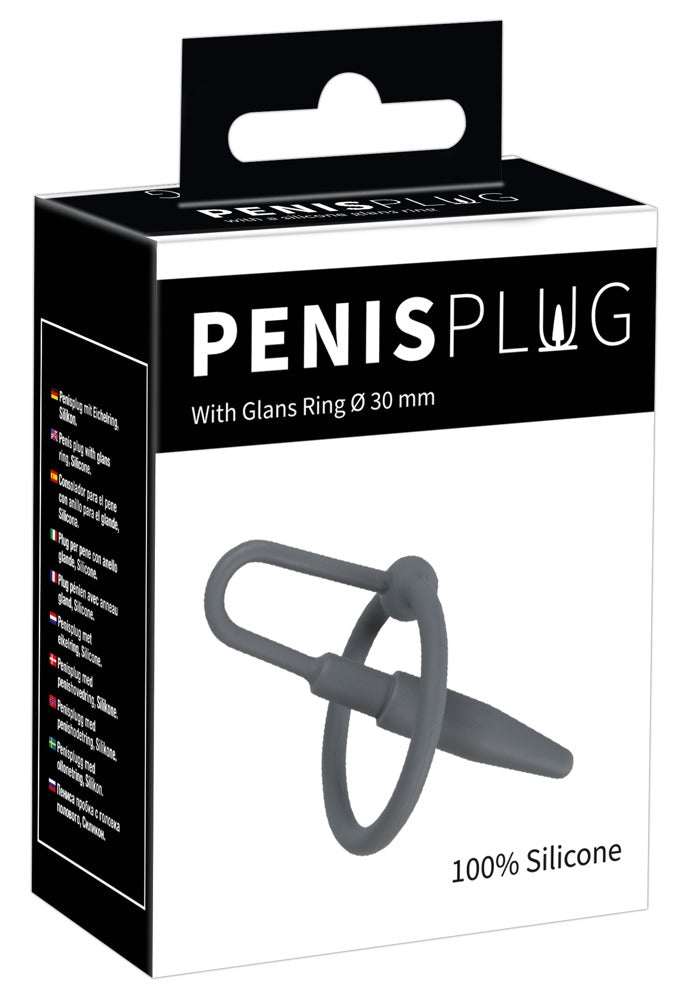 Penisplug Pplug with glans ring grey