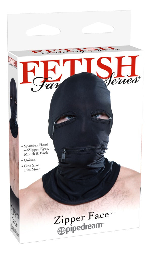Fetish Fantasy Zipper Face Hood Black