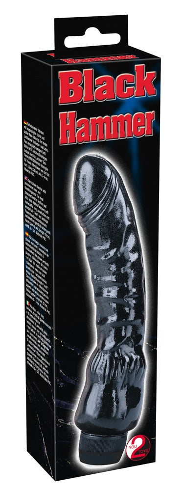 You2Toys Vibrator Black Hammer im Penis-Look, tiefschwarz