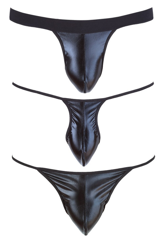 SVENJOYMENT Herren-Strings und -Jocks im Wetlook, 3er-Set