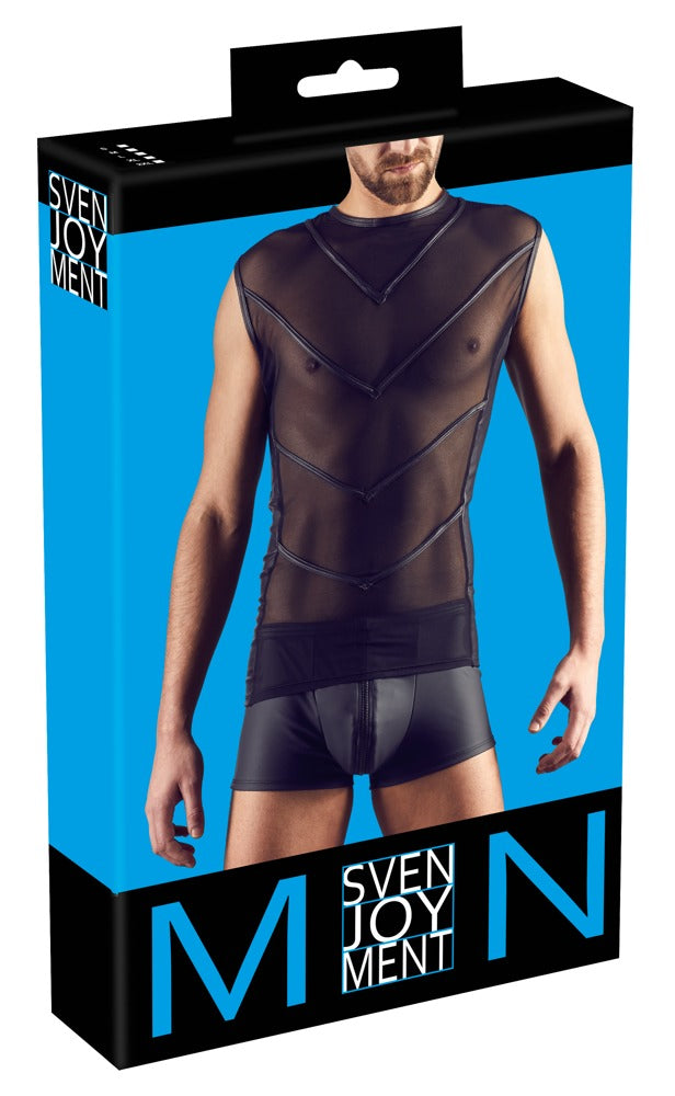 SVENJOYMENT Herren-Shirt mit aufgesteppten Streifen