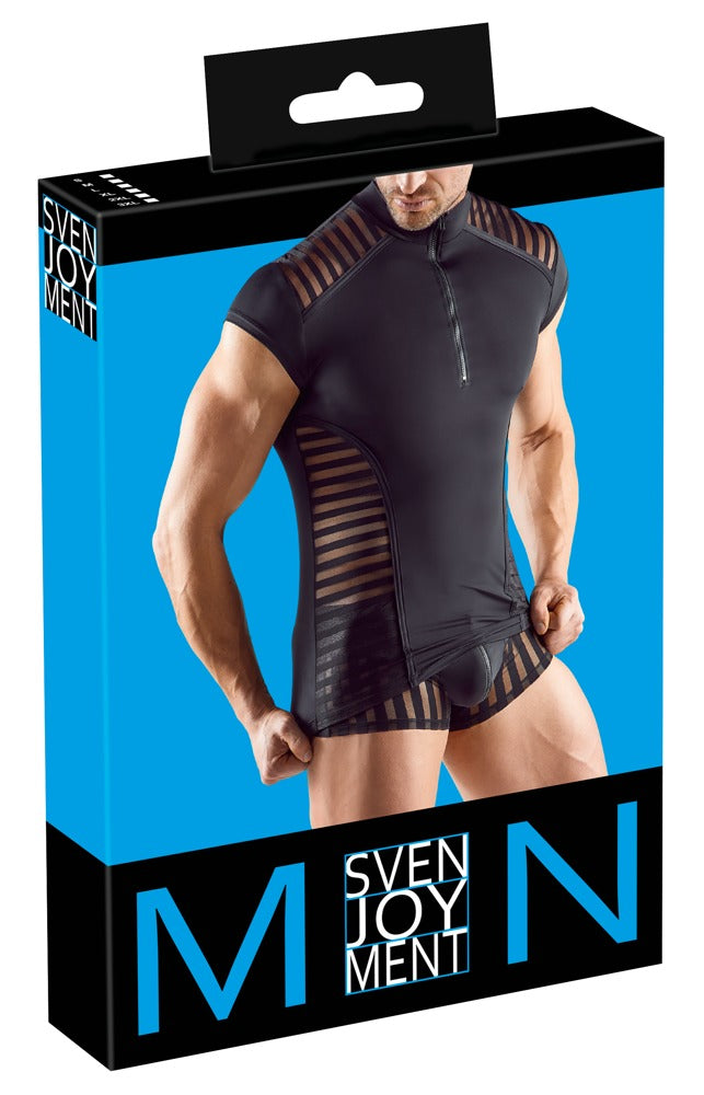 SVENJOYMENT Herren-Shirt mit Stehkragen und Zip