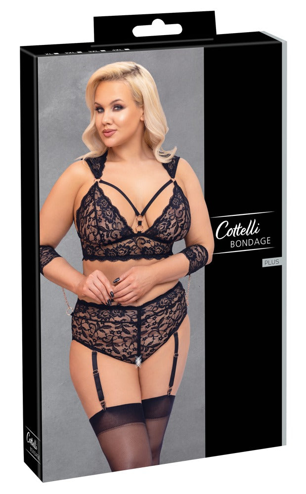 Cottelli Bondage-Set mit Bralette und Armfesseln