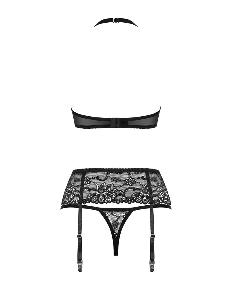 OBSESSIVE Neckholder-BH-Set mit Strapsgurt
