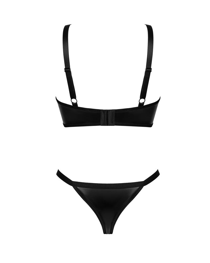 OBSESSIVE Wetlook-BH-Set mit Cut-outs