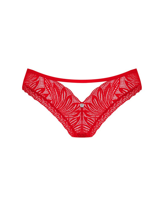 OBSESSIVE Panty aus Blütenspitze, Rot