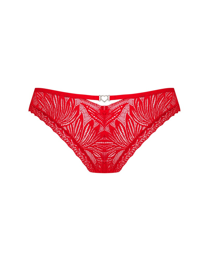 OBSESSIVE Panty aus Blütenspitze, Rot