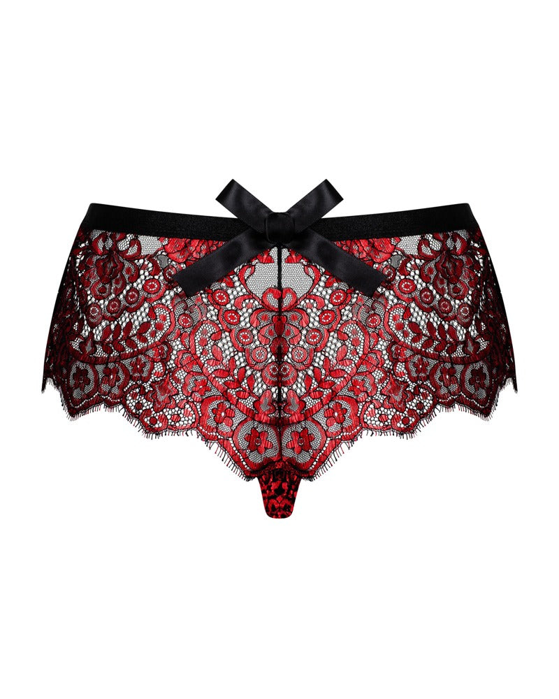 OBSESSIVE Spitzen-Shorts in Rot