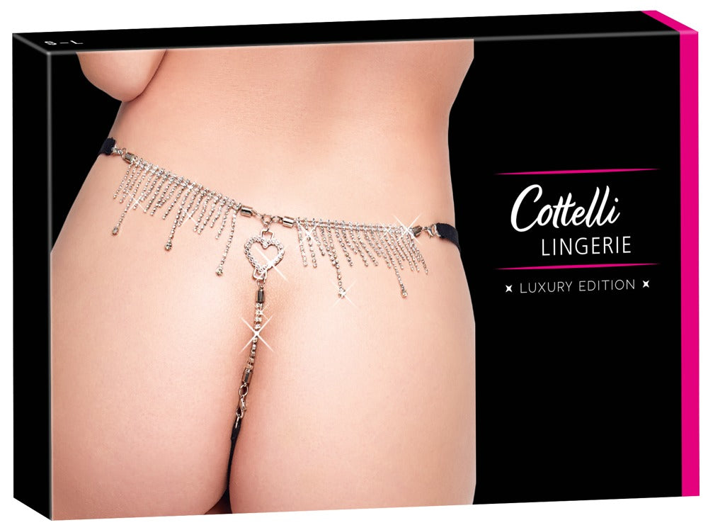 COTTELLI Schmuckstring mit Spitze und Strass