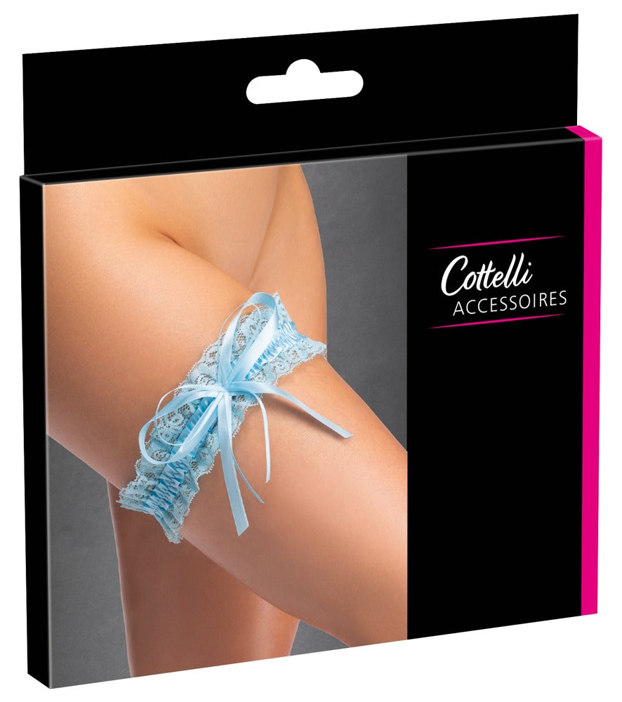 Cottelli Strumpfband aus Spitze, Hellblau