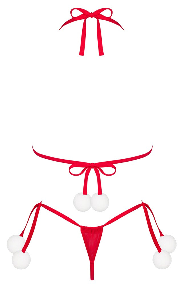 OBSESSIVE Weihnachts-Dessous-Set in Rot