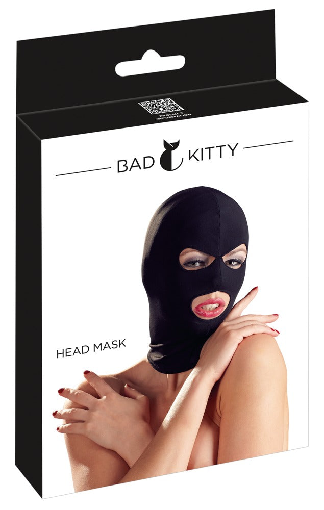 Bad Kitty Kopfmaske aus Stretch mit Mund- und Augenöffnung