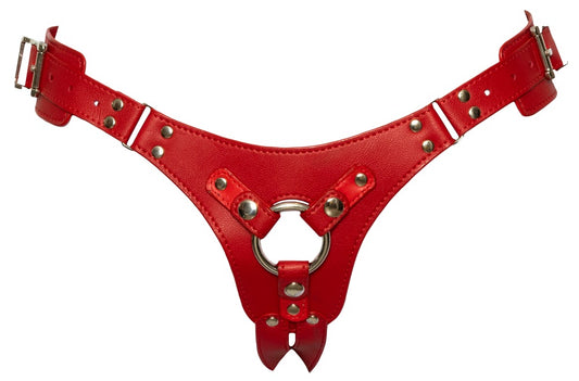 Bad Kitty Strap-on-Umschnallgurt in Rot mit Einsetzring