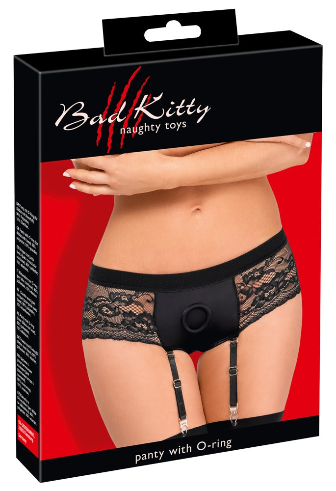 Bad Kitty Strap-on-Panty po-frei mit Spitze und Haltering