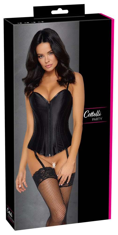 Cottelli Corsage aus Mattsatin mit Strapsen