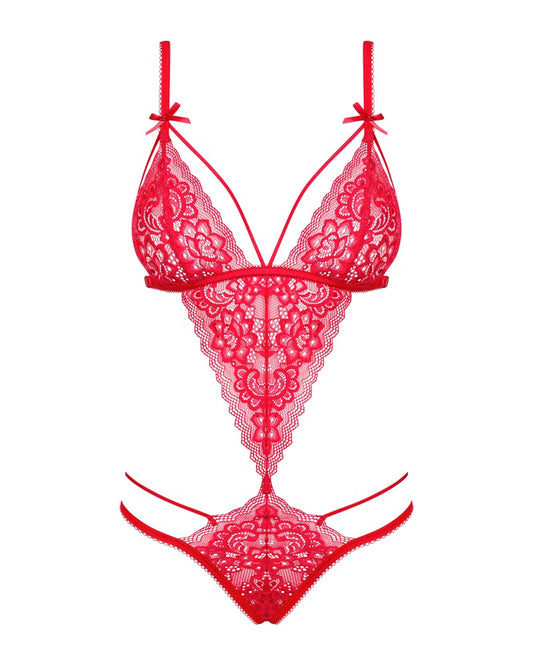 OBSESSIVE Stringbody aus Spitze, Rot