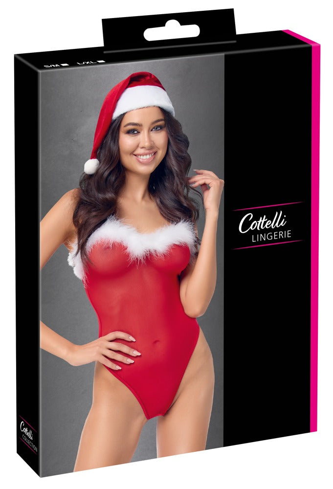 COTTELLI Weihnachts-Stringbody mit Mütze