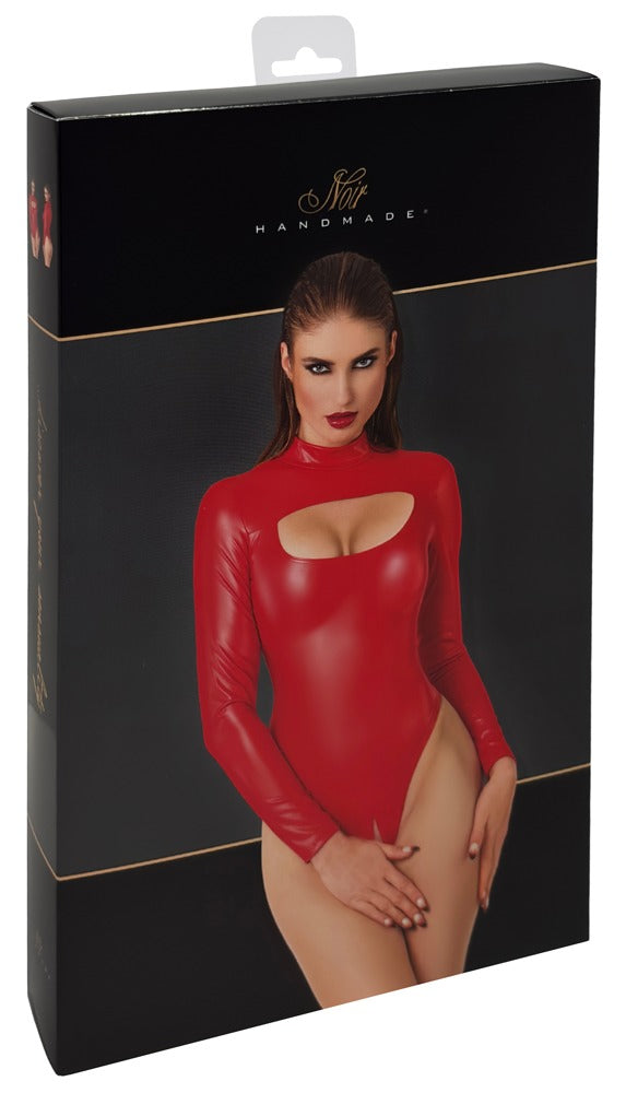 NOIR Wetlook-Stringbody in Rot