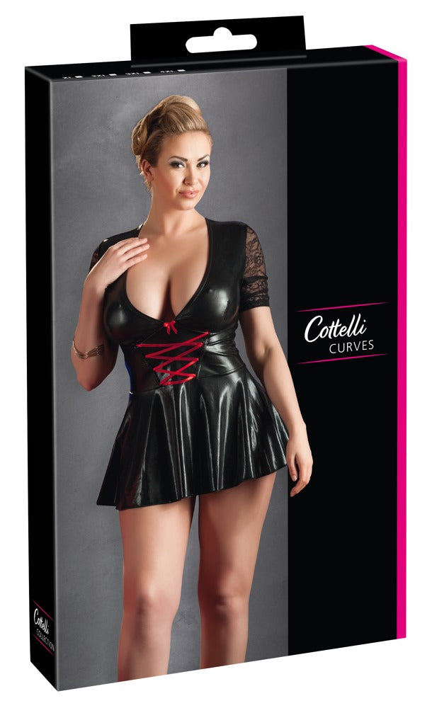Cottelli Kleid mit Front-Schnürung und Spitzeneinsatz