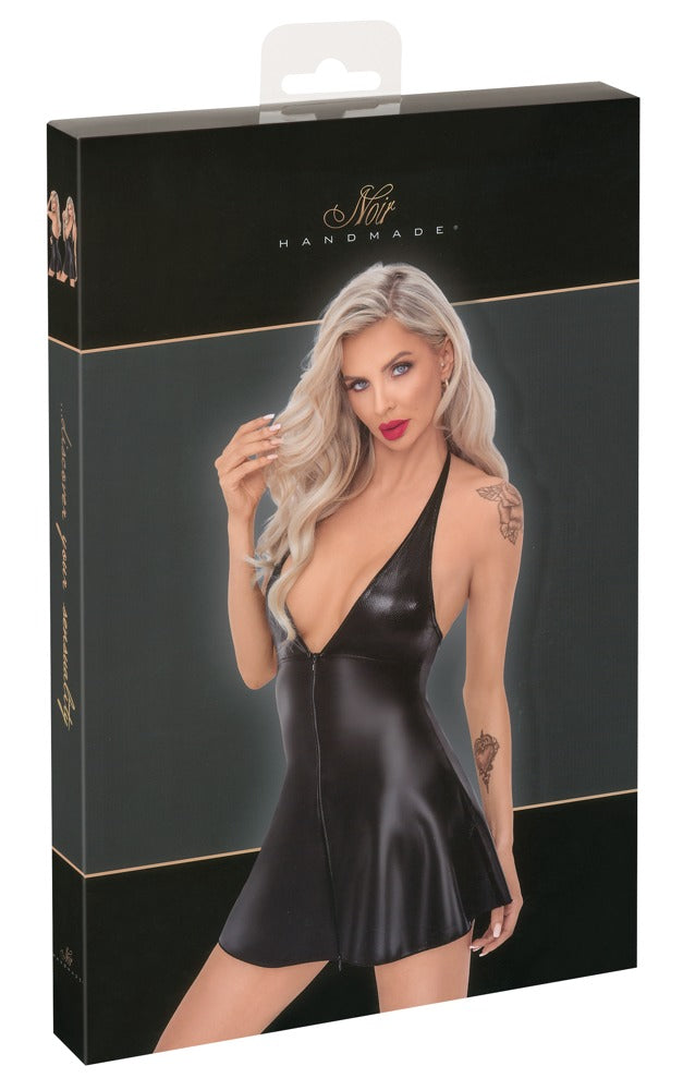 NOIR Wetlook-Kleid in Schlangenhaut-Optik