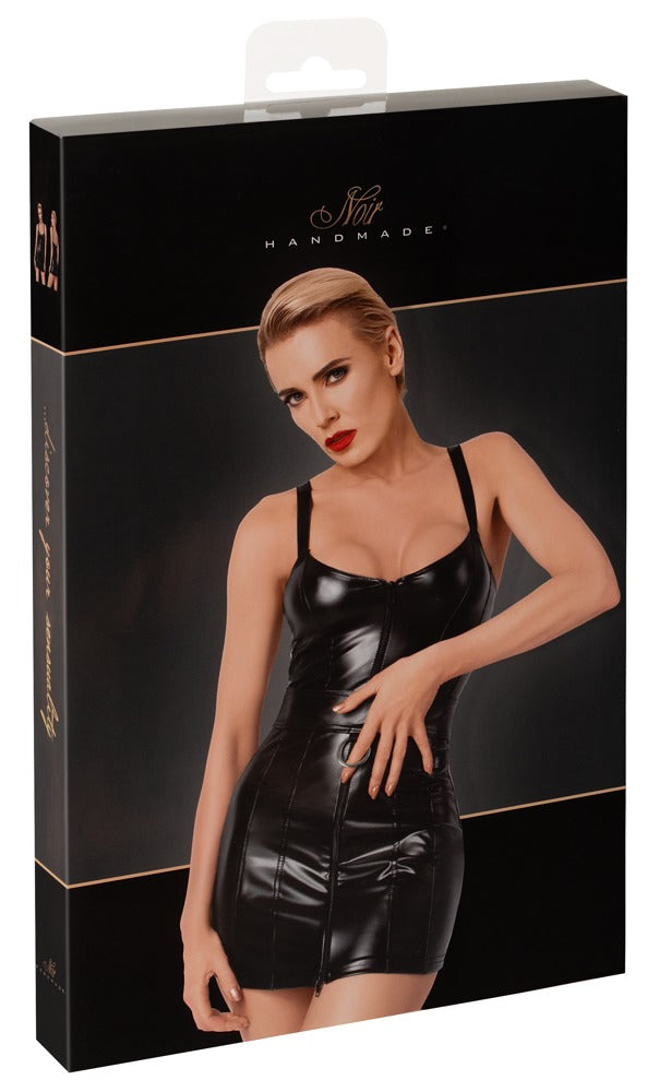 NOIR Wetlook-Trägerkleid mit Zierring