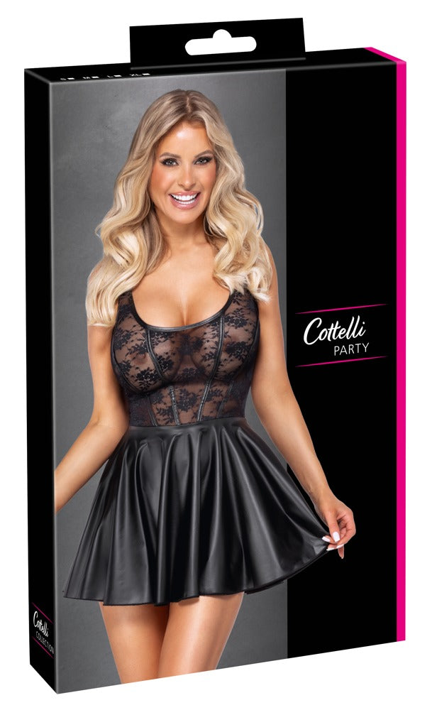 Cottelli Träger-Minikleid mit Spitze und Mattlook