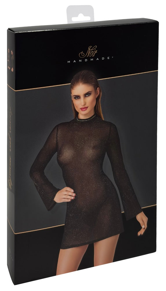 NOIR Glitzer-Minikleid mit Trompetenärmeln