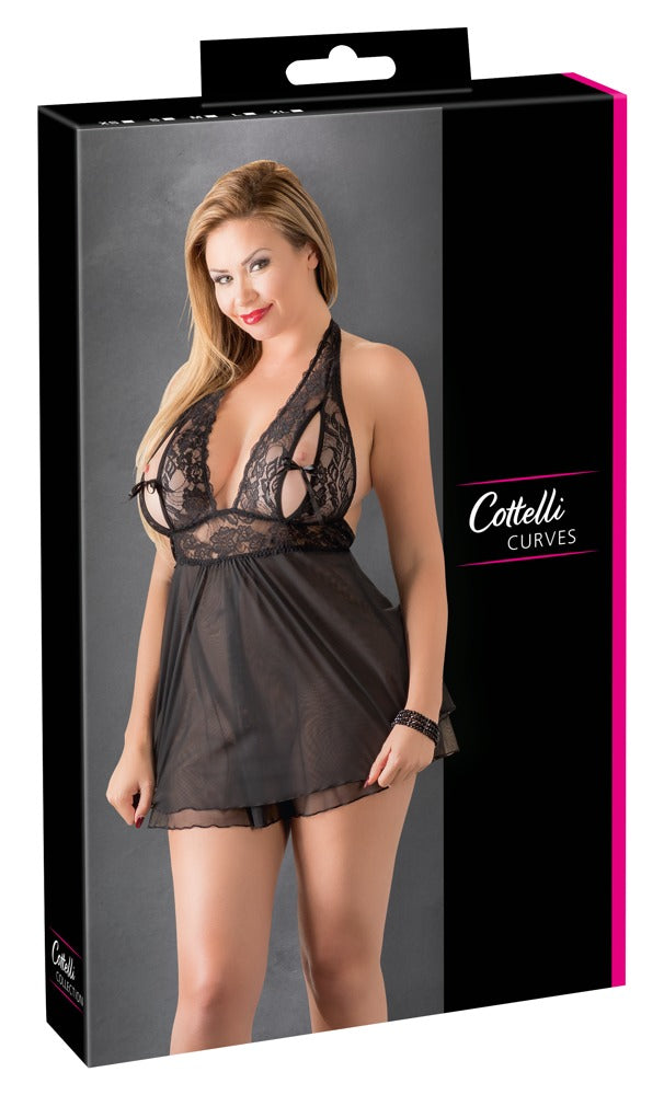 Cottelli Babydoll aus Spitze mit geschlitzten Cups