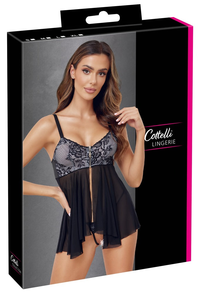 COTTELLI Babydoll mit Reißverschluss-Cups