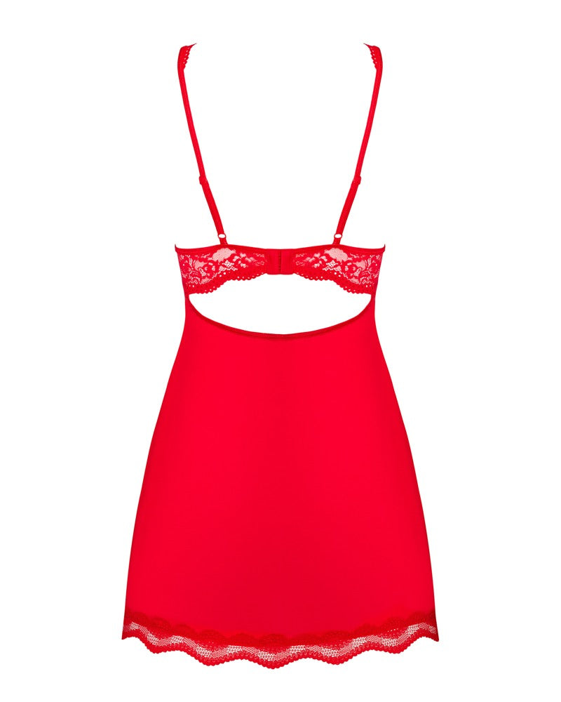 OBSESSIVE Babydoll mit String, Rot