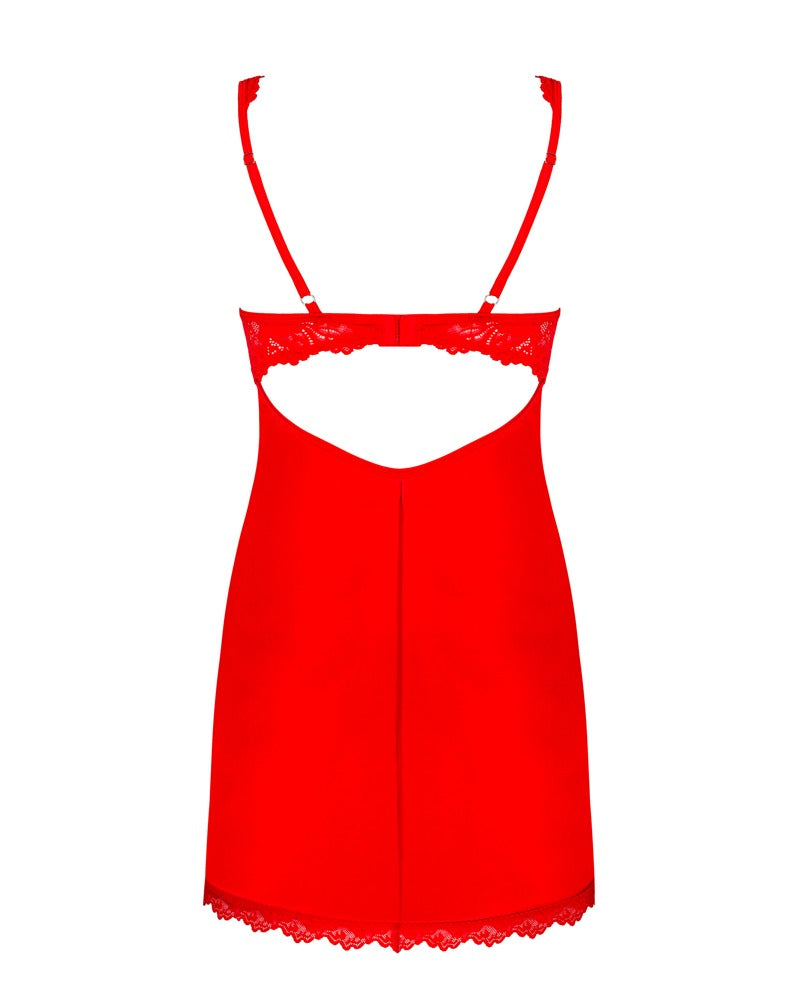 OBSESSIVE Dessouskleid aus Satin, Rot