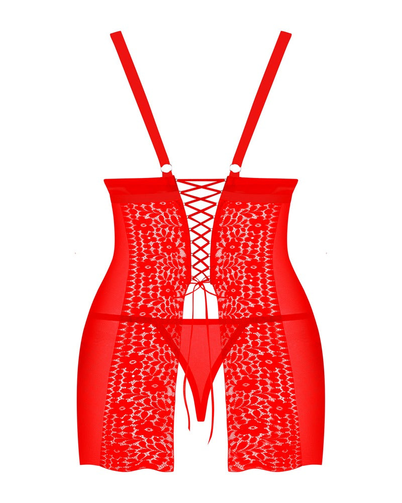 OBSESSIVE Dessouskleid in Rot, XL+