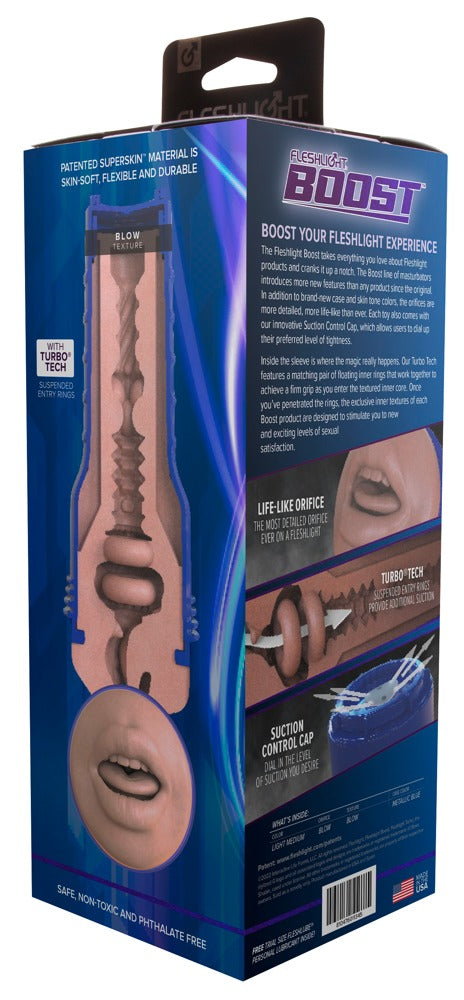 Fleshlight Boost Blow Blowjob-Masturbator mit Saugkontrolle, Light Medium