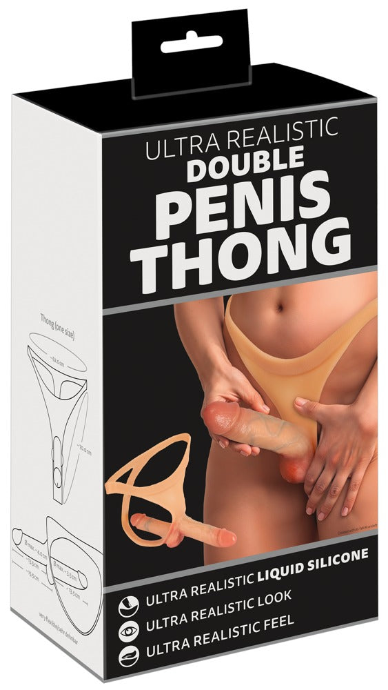 You2Toys Double Penis Thong mit Außen- und Innendildo aus Liquid Silicone
