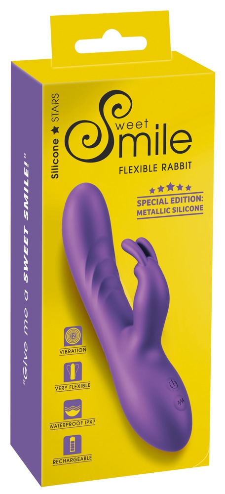 Sweet Smile Flexible Rabbit Vibrator handlich, Metallic lila
