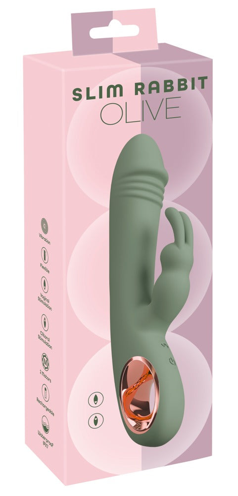 You2Toys Slim Rabbit Dual-Vibrator schlank, oliv
