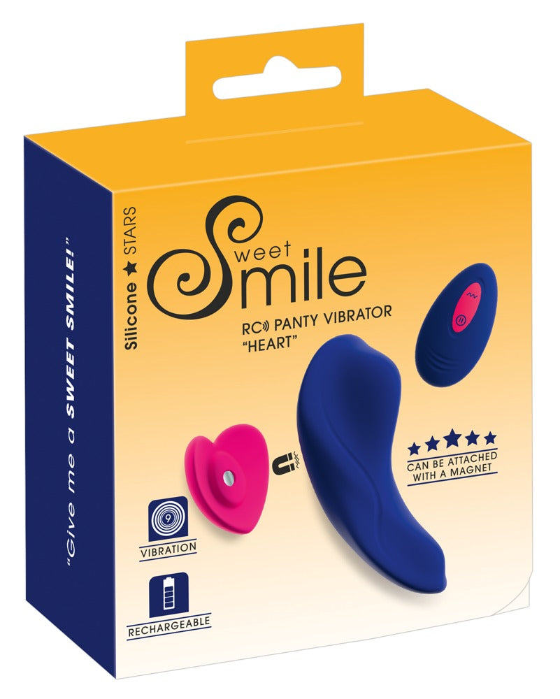 Sweet Smile RC Panty Vibrator Heart mit Herz-Magnet, blau