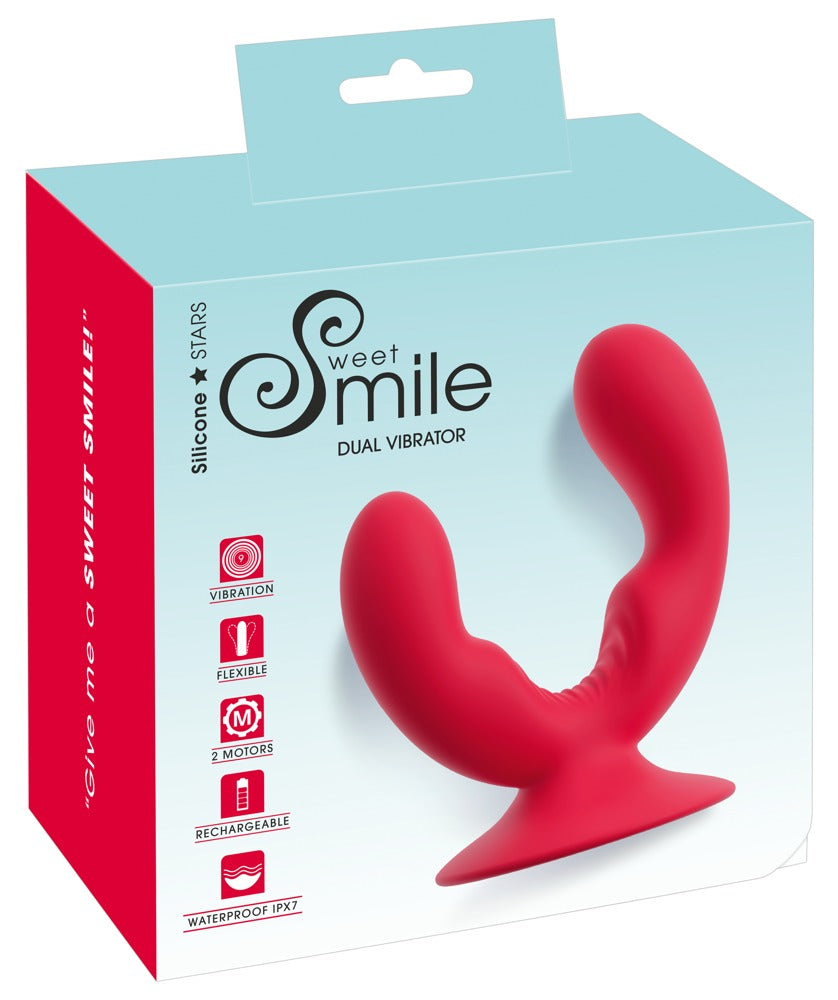 Sweet Smile Dual Vibrator geschwungen mit zwei Vibratoren, rot