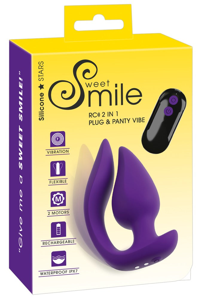 Sweet Smile RC 2in1 Plug & Panty Vibe Kombi aus Plug und Auflegevibrator