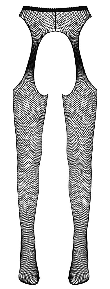 Cottelli Sex-Strumpfhose aus Netz in Strapsgurt-Optik, ouvert