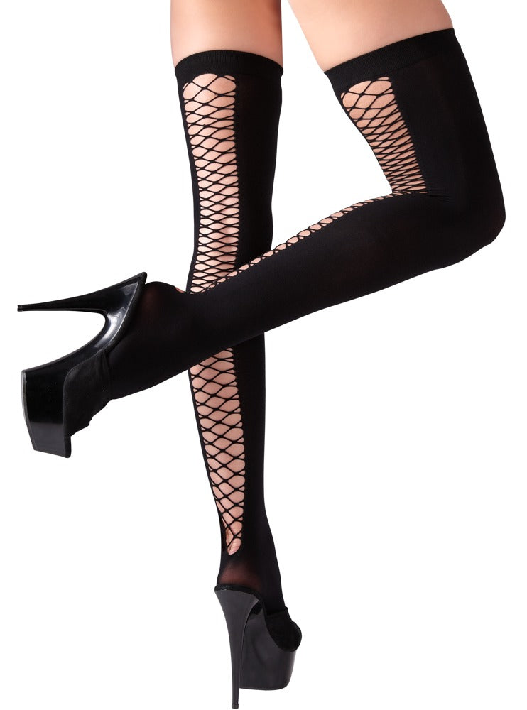 Cottelli halterlose Netz-Overknees