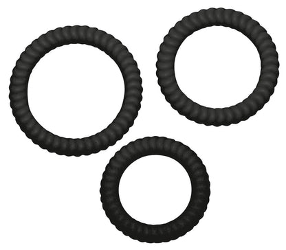 You2Toys Penisring-Trio mit Rillenstruktur aus Silikon
