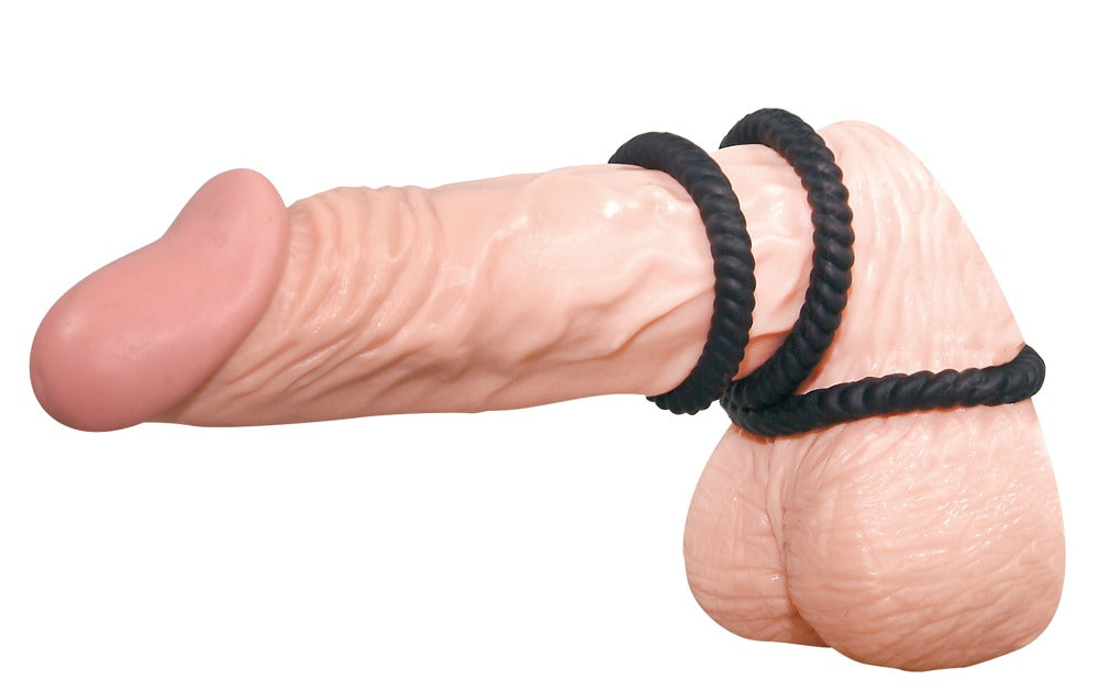 You2Toys Penisring-Trio mit Rillenstruktur aus Silikon