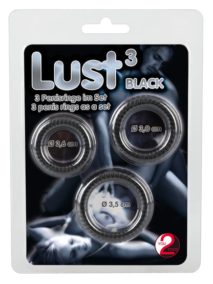 You2Toys Penisring-Trio mit Rillenstruktur aus Silikon