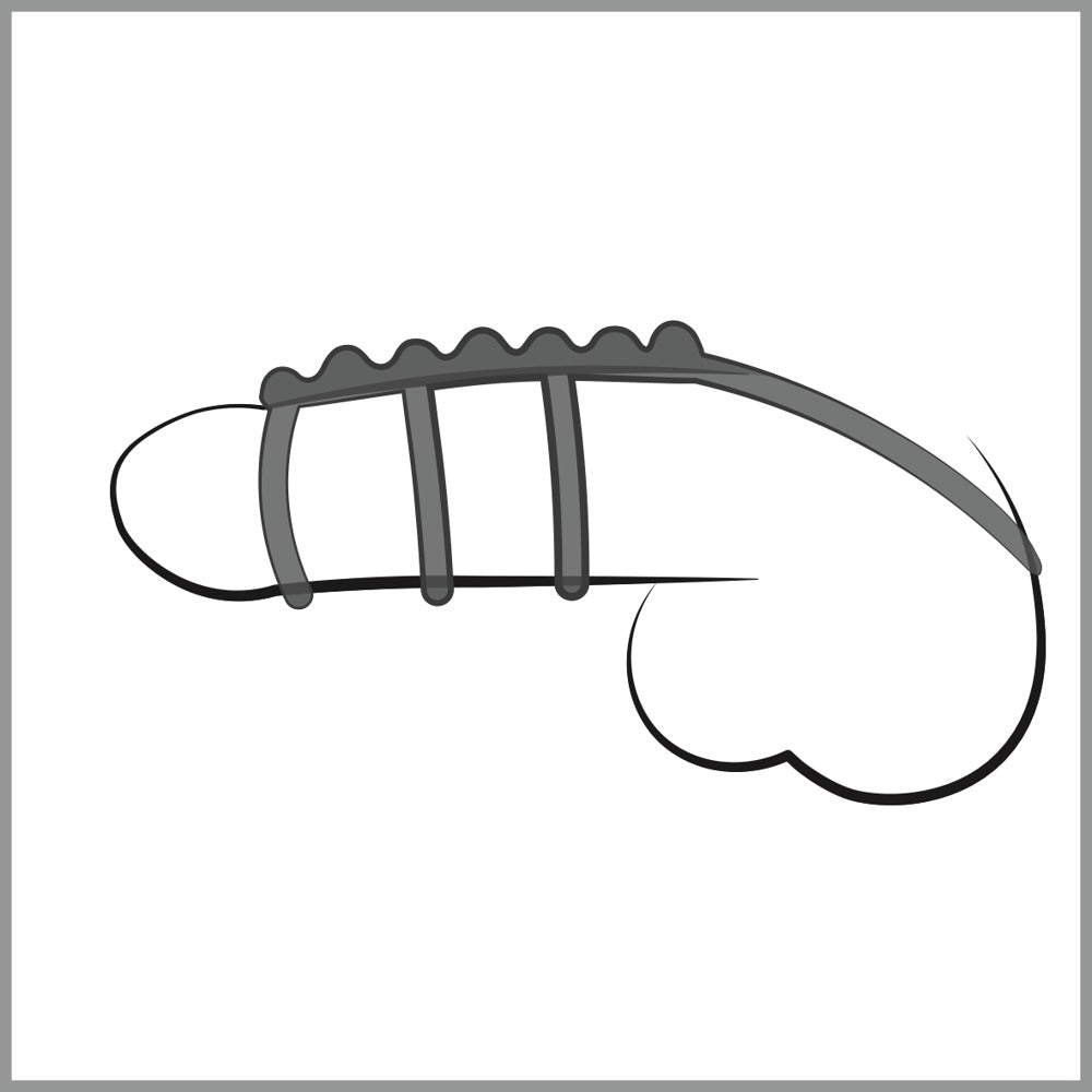 Bad Kitty Penis-/Hodenring-Set 4-teilig mit Verbindungssteg