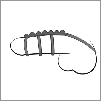 Bad Kitty Penis-/Hodenring-Set 4-teilig mit Verbindungssteg