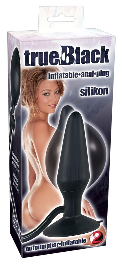 You2Toys True Black aufblasbarer Analplug mit Saugfuß