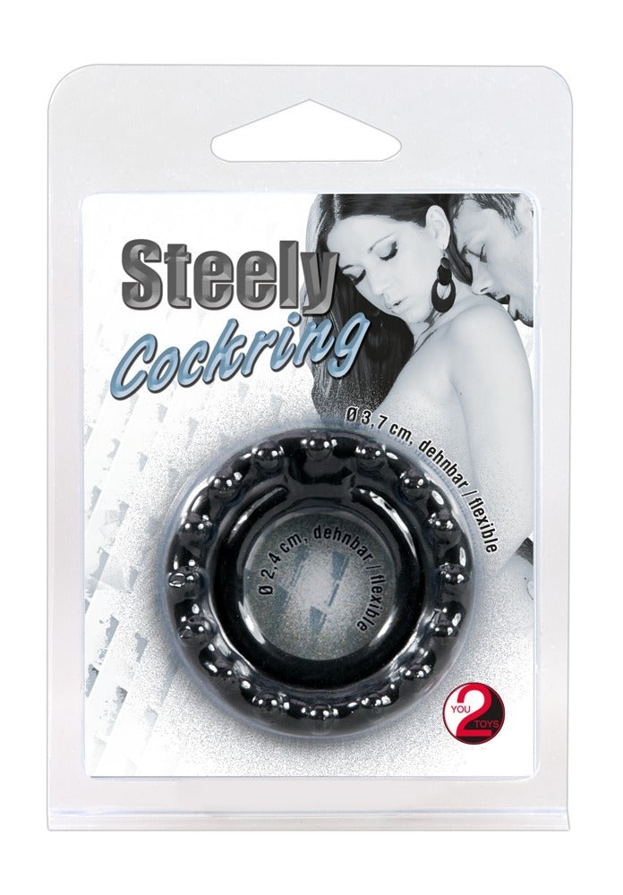 You2Toys Steely Cock- und Hodenring aus Silikon im Schrauben-Design